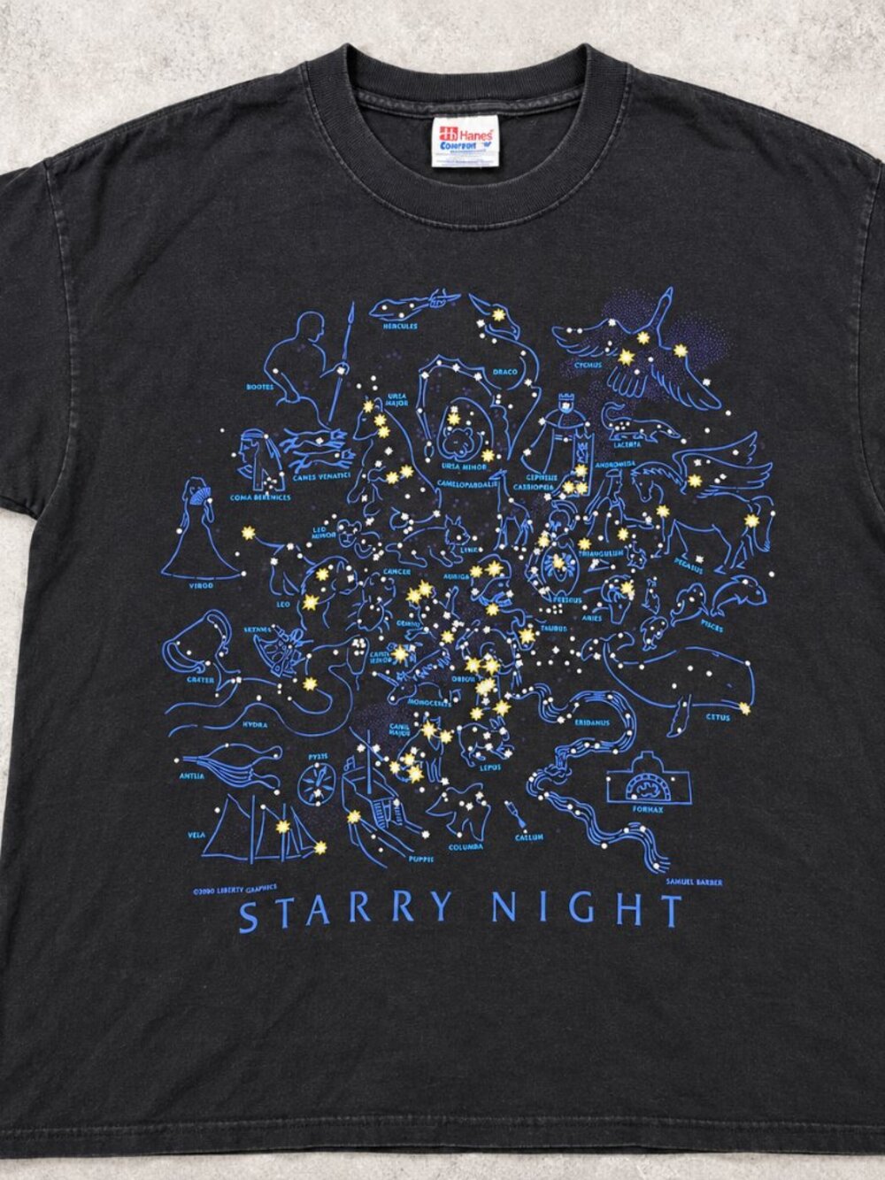 Vintage Y2K 2000 Liberty Graphics Starry Night Constellation Celestial T Shirt